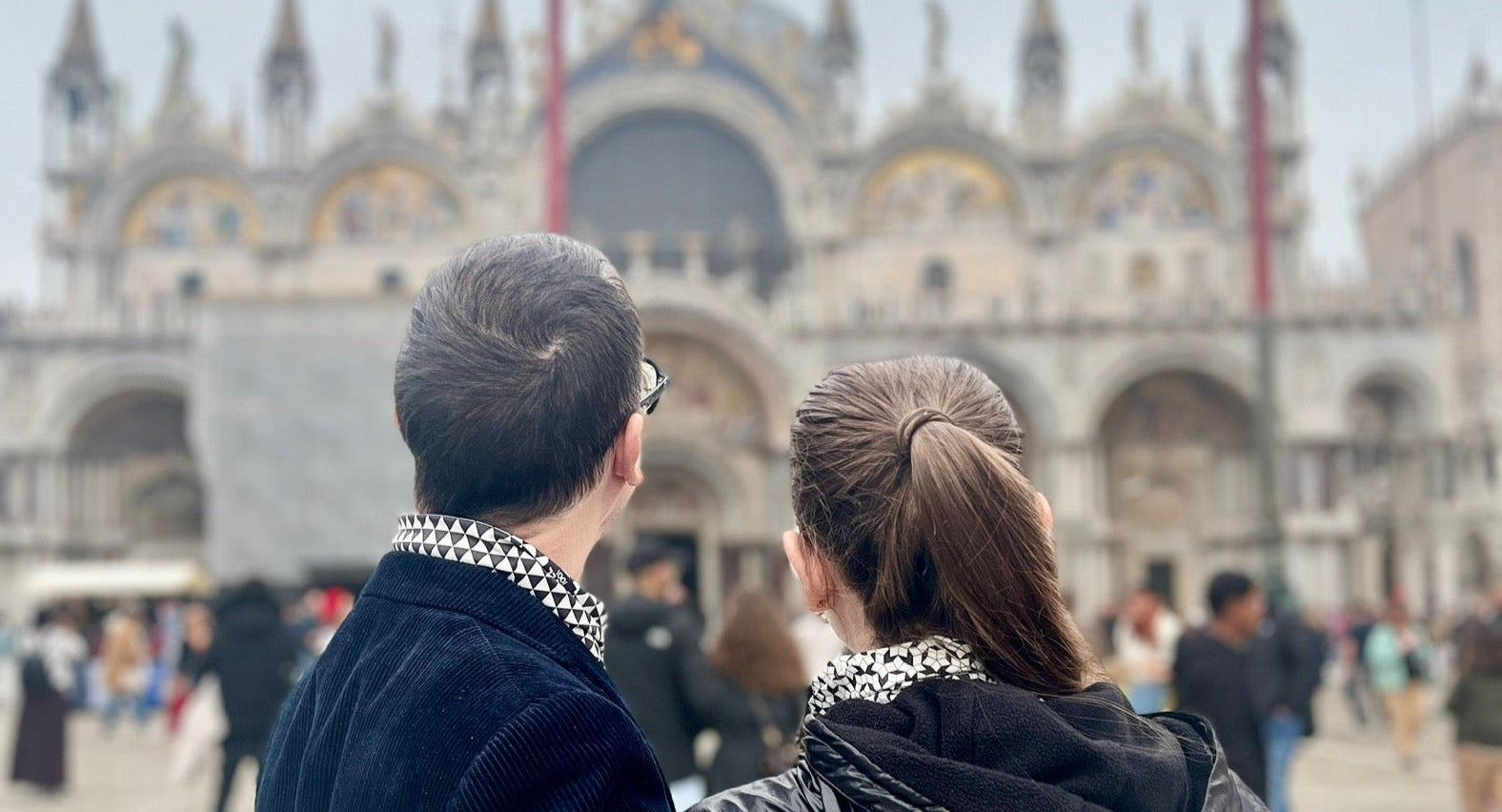couple with level 1001 neckwear in venice