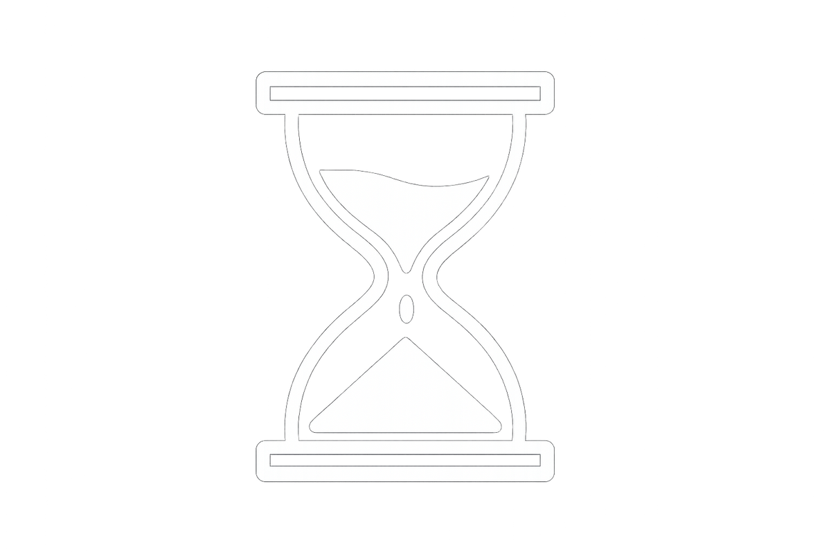 Icona clessidra bianca